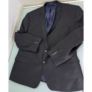 Shaquille O'Neal XLG Blazer Jacket Mens 46S Black Two Button Wool Double Vent